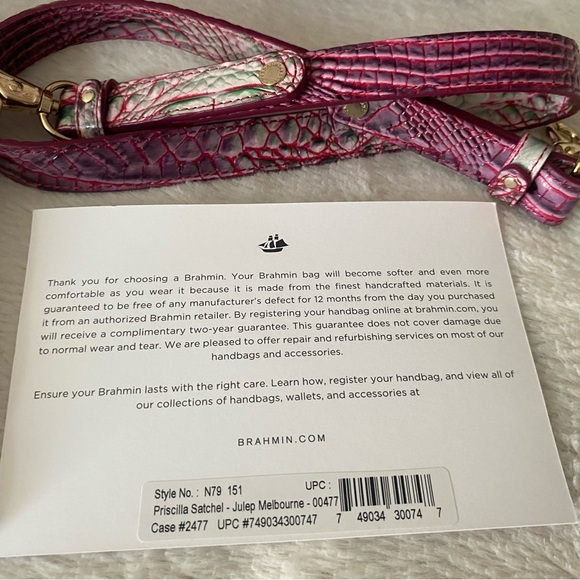 Brahmin Priscilla Julep💚🩷💜 RARE HTF - Picture 12 of 13